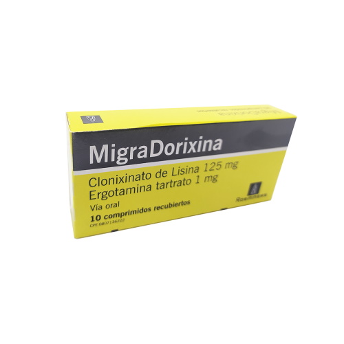 Migradorixina Com/rec 125mg/1mg X 10 Roemmers 