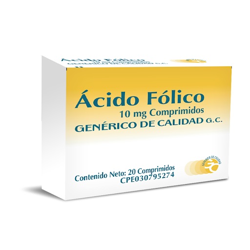 Acido Folico Tab 10 Mg X 20 Calox 