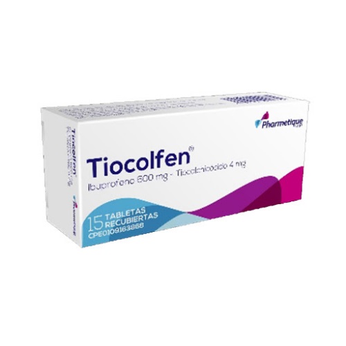 Tiocolfen Tab/rec 600mg/4mg X 15 Pharmetique 