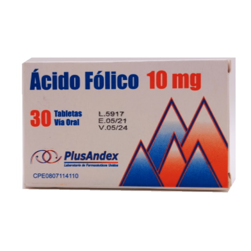 Acido Folico Tab 10 Mg X 30 Plusandex 