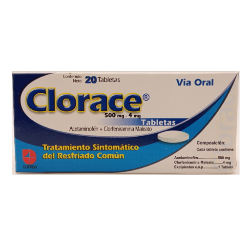 Clorace Tab 500mg/4mg X 20 