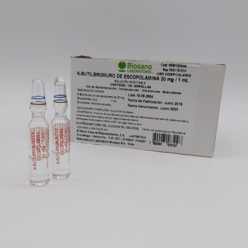 N-butil Bromuro D/escopolamina Amp 20 Mg/1 Ml X 1 