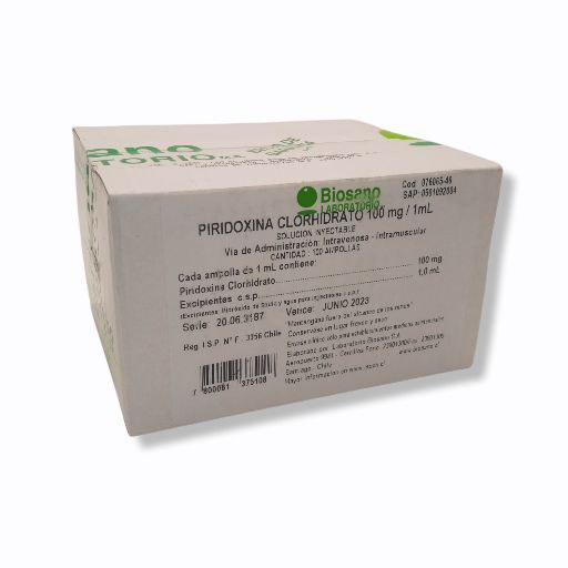 Piridoxina Clorhidrato Amp 100 Mg X 1ml 