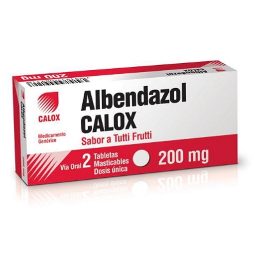 Albendazol Tab/mast 200 Mg S/tutti Frutti  X 2 Calox 